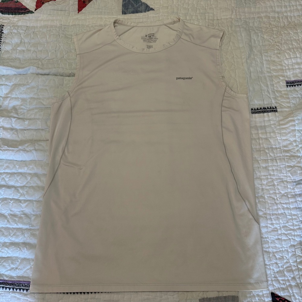 Patagonia Sleeveless Shirt White XL Performance Tank Top